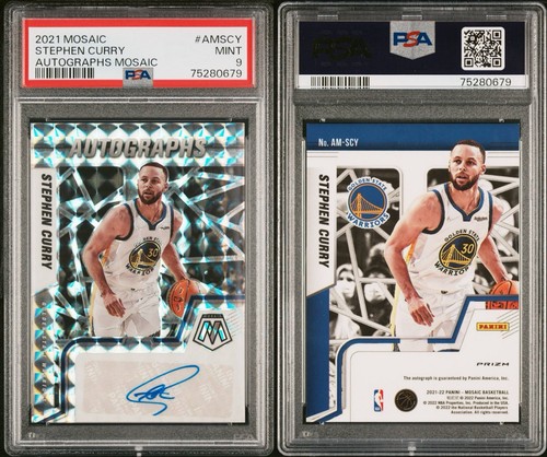 Stephen Curry #AM-SCY 2021 Panini Mosaic Autographs card