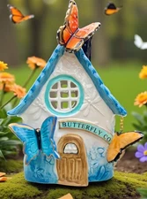 Blue Sky Clayworks BUTTERFLY COTTAGE Tea Light Candle House Auth Retailer NEW