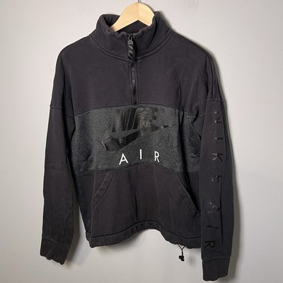 Nike Air Sportswear Men's size M Half Zip Sweatshirt Black-Anthracite 861620-010
