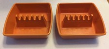 2 GES - LINE 351 Vintage Square Melamine Ashtray Red 5 Slots Made in USA