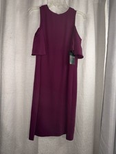 Lauren Ralph Lauren Plus Purple Berry Cold Shoulder Dress Size 2