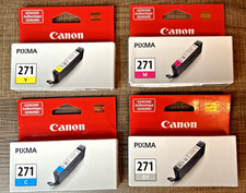 GENUINE SET 4 Canon 271 Ink Cartridges Yellow, Magenta, Cyan Gray NEW SEALED