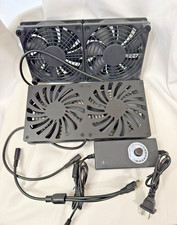 Dual 240mm Fans DC 12V Powered Fan with AC 110V-240V Speed - Set of 2