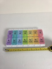 Large Weekly Pill Planner 7-Day AM/PM Medicine Vitamins Pill Reminder Easy Open