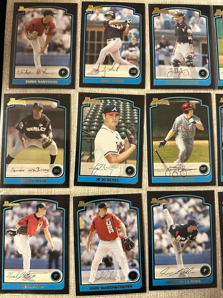 Lote (26) tarjetas de béisbol Bowman Draft 2003 Foto 2 de 4
