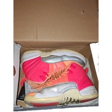 Air Jordan 12 Retro Sunrise GS 5.5Y Pink Orange Silver 510815-601 w/ Box Used