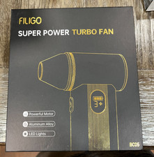 Filigo BC05 Portable Blower Fan Powerful Motor Aluminum Alloy LED 3 Speeds Black