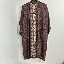 Vintage Christian Dior Monsieur Silk Burgundy Paisley Robe One Size No Belt