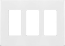 3-Gang White Screwless Decorator Switch Outlet Wall Plate Cover Size 4.68" X 6