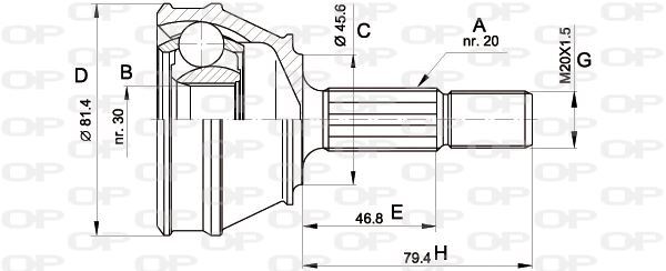 Joint de cardan pour VW Polo II et Coupé 1.0 1.3 1.4D