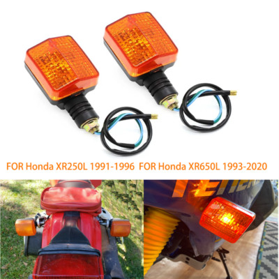 JLCMY 4PCS Turn Signal Indicator Lights – For Honda XL250R, XL350R, XL600R, XR650L, NX650 (Amber, Black Housing, Halogen)
