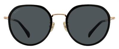 Max Mara Oval Alt Fit Sunglasses MM0109-K 01A Black/Gold 54mm | eBay