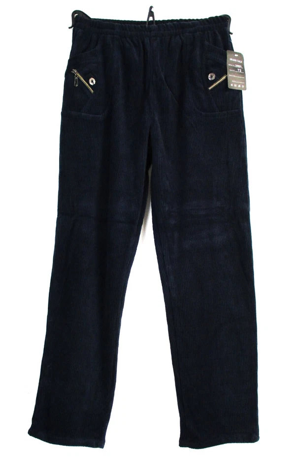 Ladies Ciliegia Bacca Corduroy Pantaloni Tasche Taglie: 10 12 14 16 18 20 22 24 - Immagine 3 di 4