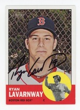 SIGNED BASEBALL CARD AUTO TOPPS HERITAGE 2012 RYAN LAVARNWAY BOSTON RED SOX #168