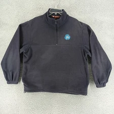 Harriton Sweater Mens Large Blue 1/4 Zip Pullover Sweater With Logo