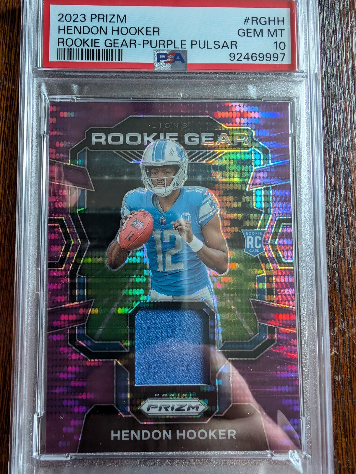 Hendon Hooker Panini Prizm Rookie Gear #RGHH Purple Pulsar