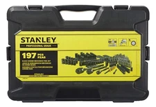 Stanley 197 Pc Pro Grade Black Chrome Socket Set SAE/Metric NEW