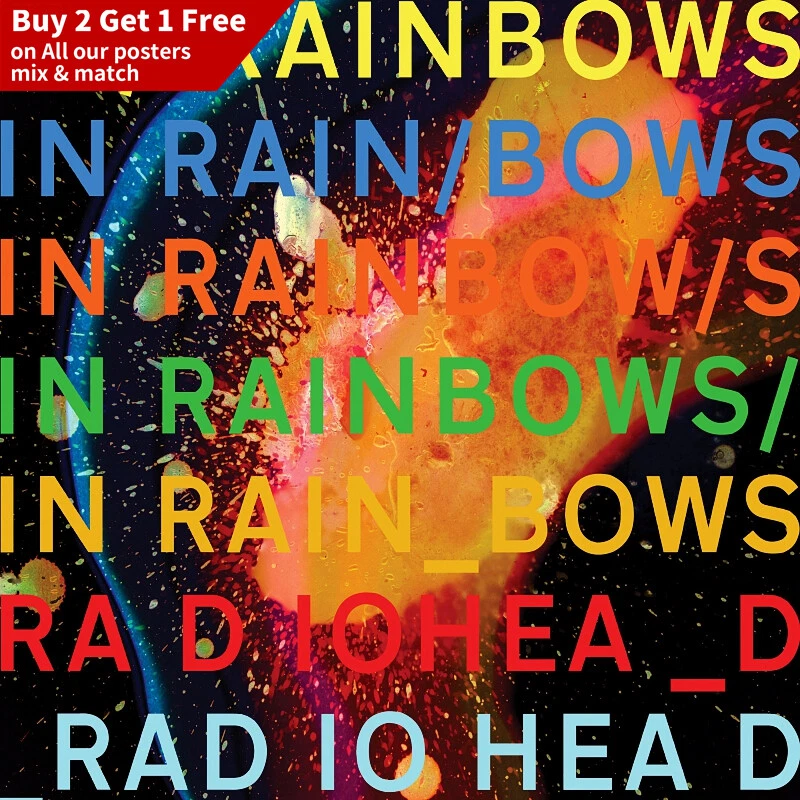 Radiohead - In Rain bows album Poster 24x24" 32x32" Cover Music Art Silk Print