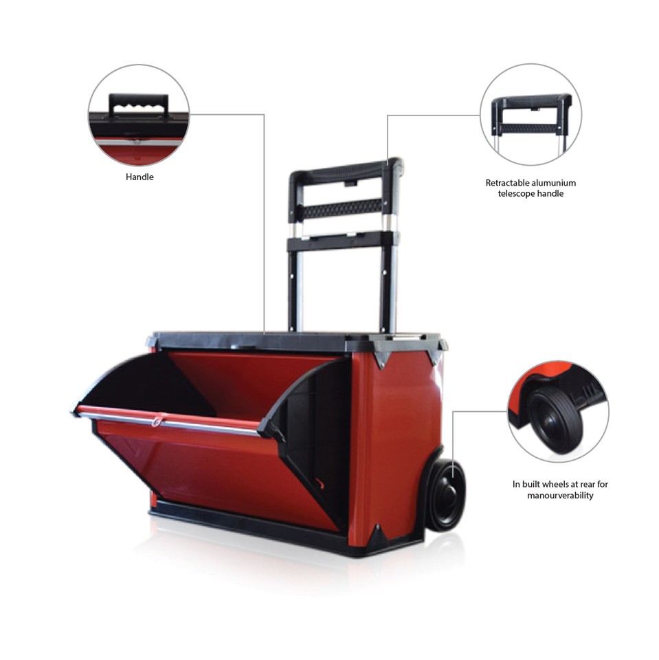 US PRO Tools 3 IN 1 Mobile Rolling Chest Trolley Cart cabinet Wheels ...