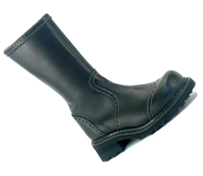 NeW John Fluevog F SHOE TIFF BROGUE Black Leather Side Zip Moto Boots  Women's 6 | eBay