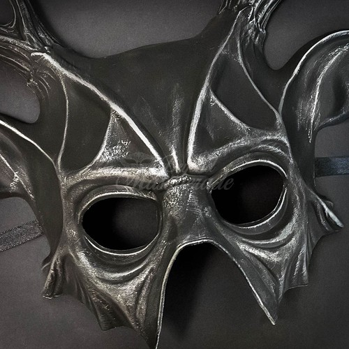 Deer Animal Masquerade Mask, Men's Masquerade Mask, Silver Black Ball Mask - Picture 3 of 4