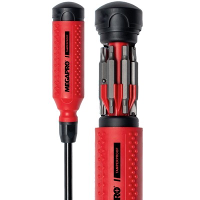 Megapro Tamperproof 15 in 1 Multi Bit Screwdriver Red/Black