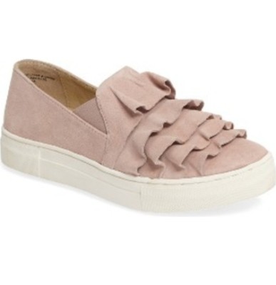 ruffle slip on sneakers