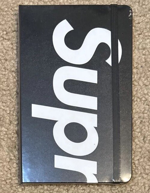 NWT Supreme Moleskin Notebook Large FW24 Black FREE SHIPPING