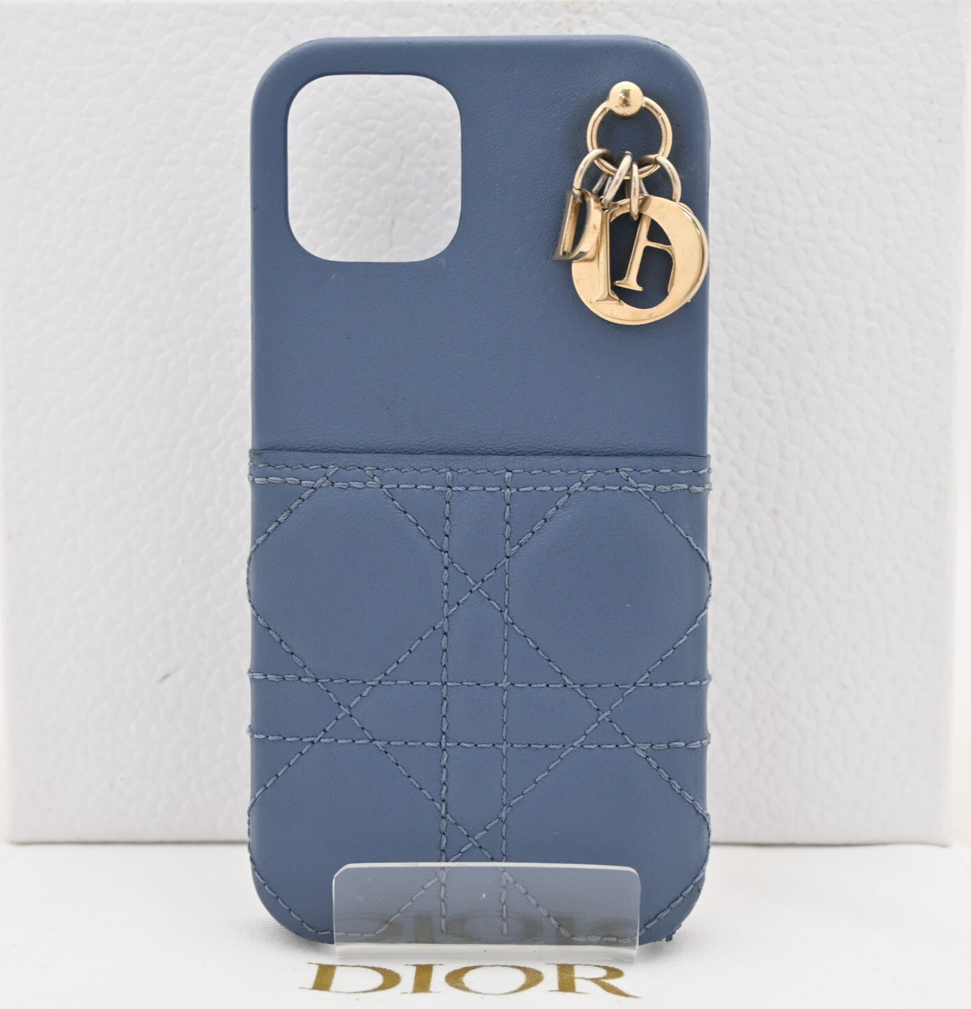 Dior Cannage Leather iPhone 12/12 Pro Case in Blue Di9910BR