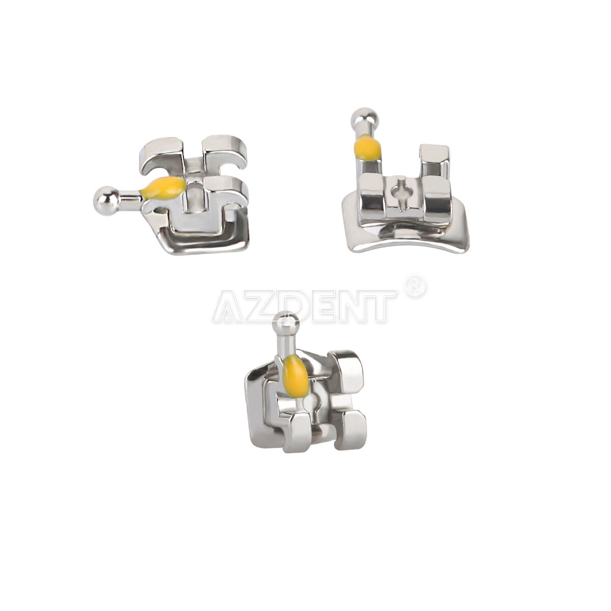 AZDENT Dental Orthodontic Metal Brackets – Mini Roth / Standard Roth / MBT / Edgewise 022 With Hooks (3-Pack)