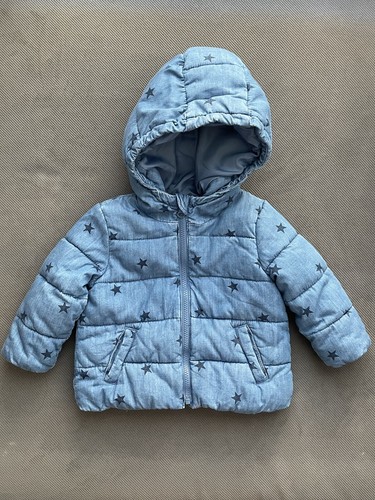 NWOT GAP Indigo Denim Star Print Puffer 