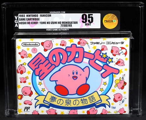 VGA 95 Mint Kirby's Adventure Unopened Japanese 1993 Graded Nintendo Famicom JPN
