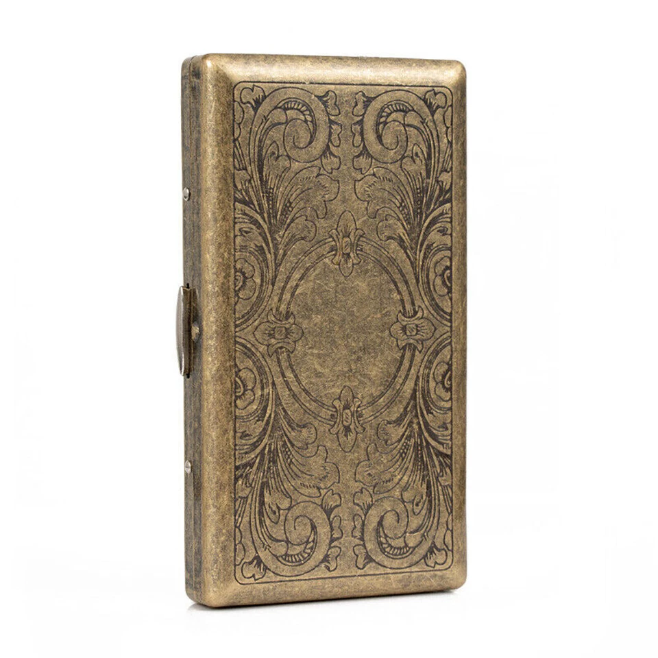 Retro Brass Metal Cigarette Case Holder Box for King Size or 20's Cigarettes - Image 4 of 4