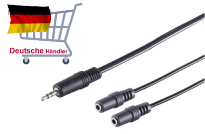 Audio Kabel 2,5mm Klinke Winkel Stecker 3,5mm Buchse Verlängerung Kupplung 20cm