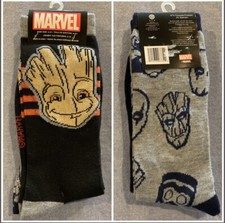 NWT I Am Groot Marvel Movie 2pk Men  s Crew Socks MCU Guardians Of The Galaxy