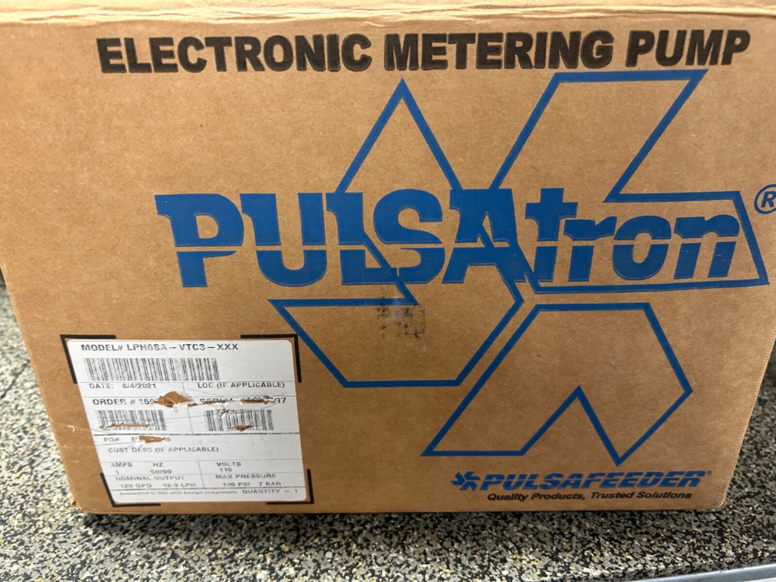 pulsatron metering pump LPH6SA-VTC3