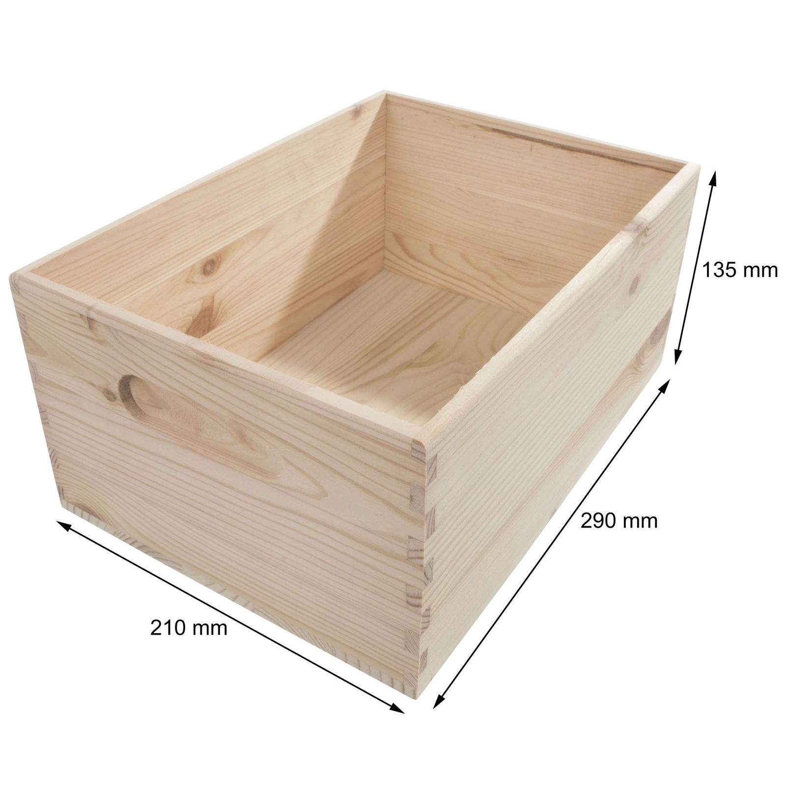 Wooden Crate Chest 29x21x13cm Plain Storage Box To Decorate Craft Decoupage