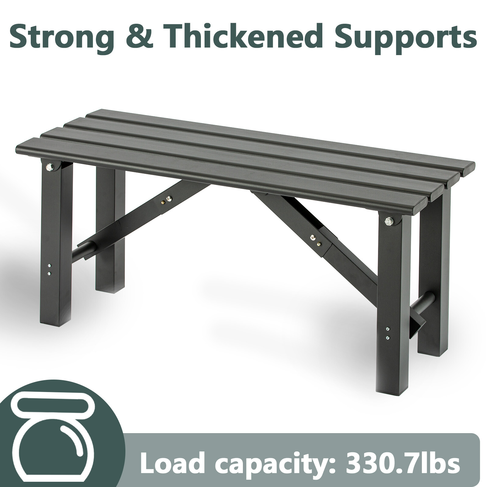 LoJok 59.1x14.2x15.7 inches Aluminum Folding Outdoor Bench for Park