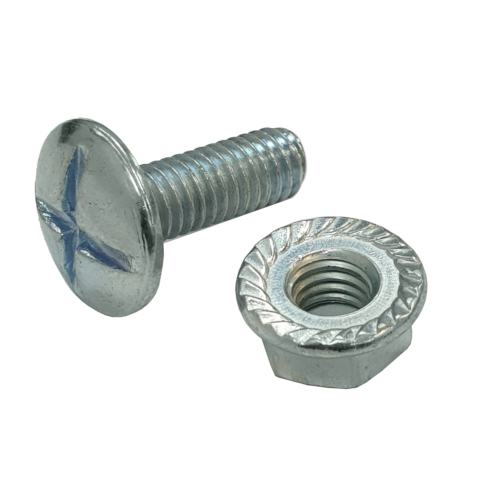 M6 x 20mm Cable Tray Bolt & Flange Nut Zinc Plated x 1000 Quantity