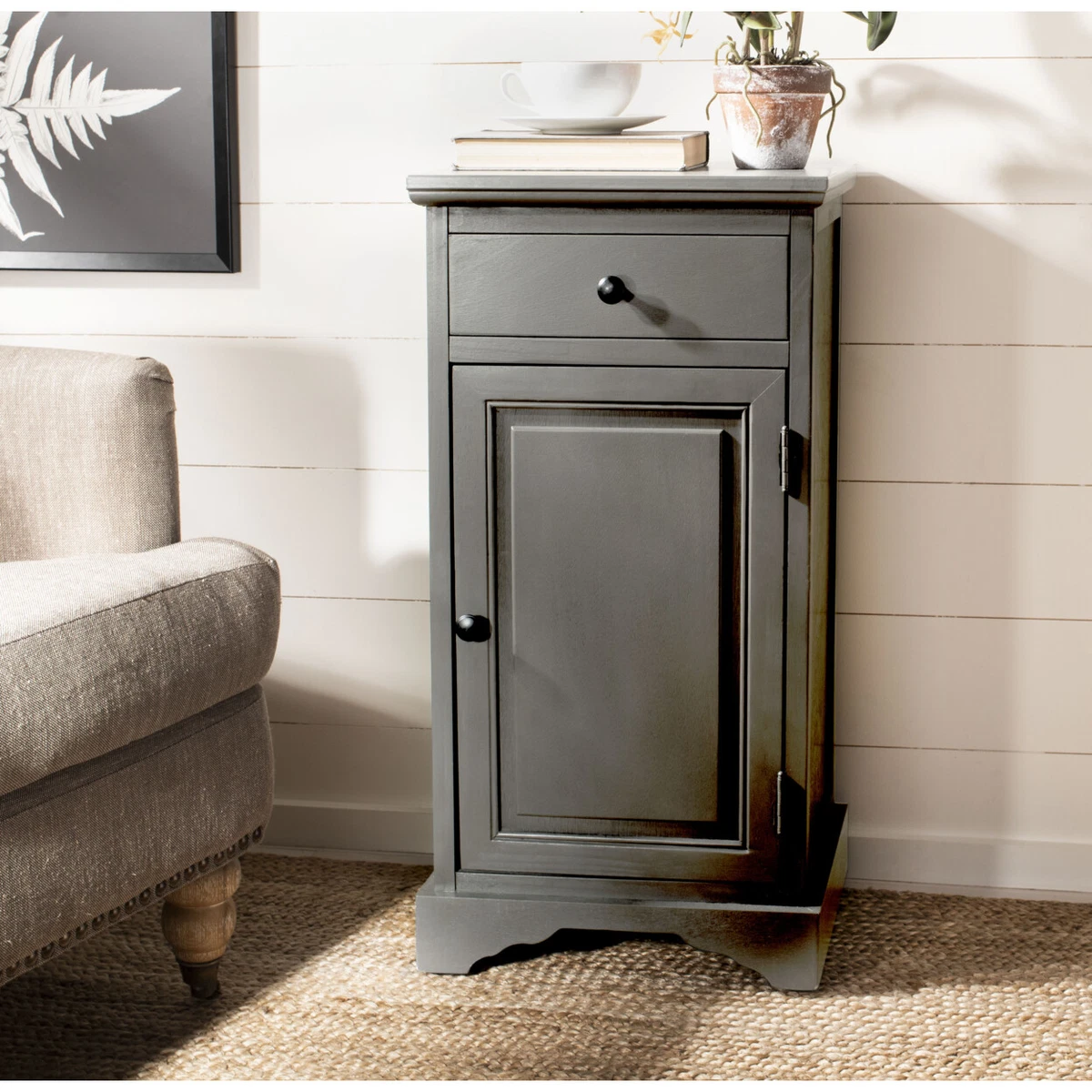 SAFAVIEH Jett Storage Cabinet Grey eBay