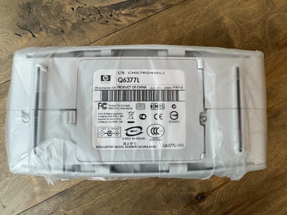 HP Photosmart 335 GoGo Photo Printer + Power Adapter, Ink, Paper - NEW OPEN BOX
