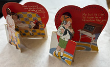 Valentines -  1930s-1940s Folding Cards-Chicago IL Lot Of 2 Carrington Co.