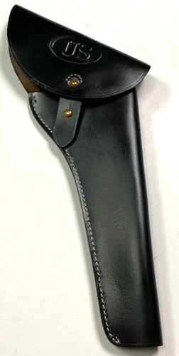 CIVIL WAR US UNION M1858 PISTOL LEATHER HOLSTER-BLACK "US STAMPED"
