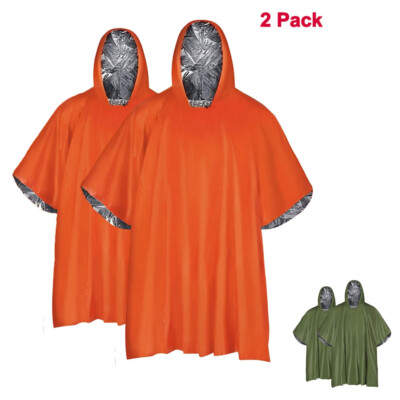 2 x Regenjacke Notfall Regenponcho Thermodecke Regenschutz Regenschutz Poncho