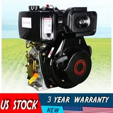 Heavy Duty 10HP 4 Stroke Diesel Engine Single Cylinder 1" Shaft Air-Cooled 418CC