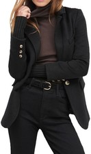 Favorite Daughter Women's Black The City Layered Wool Blend Blazer