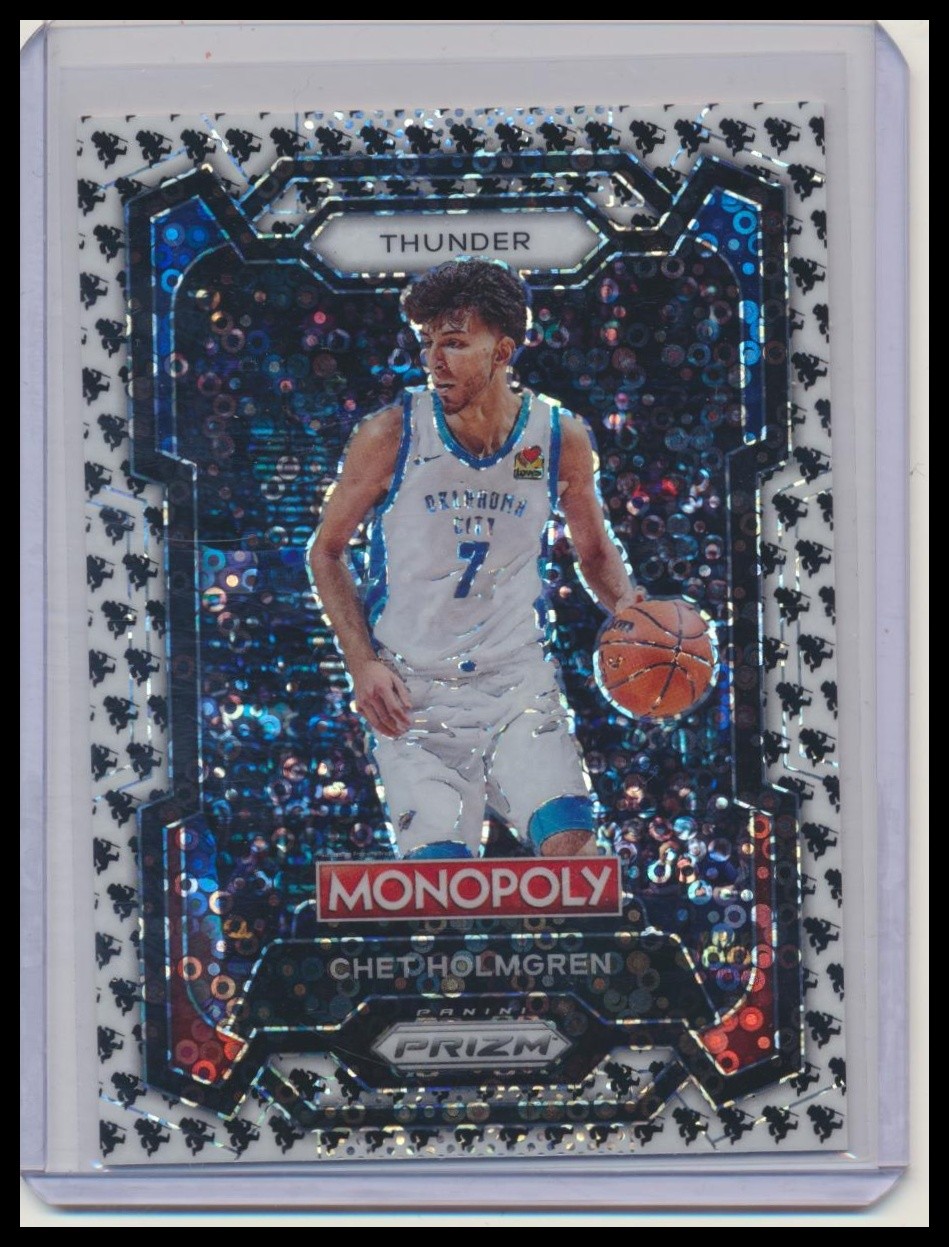 2023-24 Panini Prizm Monopoly #62 Chet Holmgren Monopoly Man Black & White
