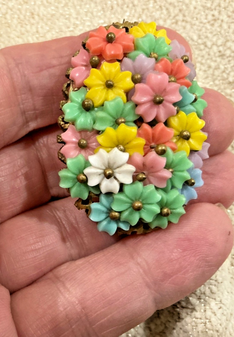 Miriam Haskell unsigned wired celluloid flowers b… - image 4