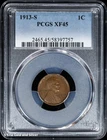 1913-S 1C Lincoln Wheat Cent PCGS XF 45