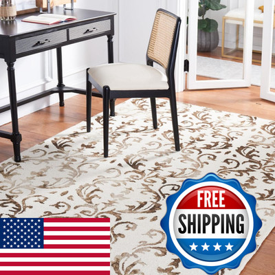 Safavieh Dip Dye Collection Accent Rug - 4 X 6 Ivory Chocolate Handmade Wool